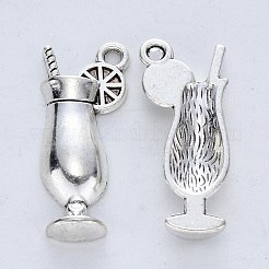 Tibetischer stil Aluminium Anhänger & Charms&nbsp;TIBE-R316-103AS-RS