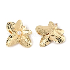 Orecchini a bottone in ferro con fiori&nbsp;EJEW-L096-007G