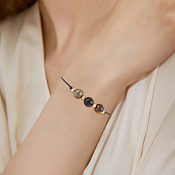 2 bracciale intrecciato con perline di quarzo rosa&nbsp;BJEW-FH0001-06B