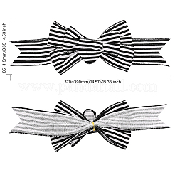 Décoration d'affichage bowknot en lin à rayures noires et blanches&nbsp;AJEW-WH0258-687