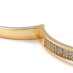 Bracciale rigido a forma di chiusura con zirconi chiari&nbsp;BJEW-I298-27G