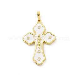 Placage de rack écologique pendentifs en zircone cubique micro pave en laiton&nbsp;KK-F843-20