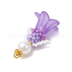 Pendenti con perline di vetro a forma di fiore&nbsp;PALLOY-MZ00686-02