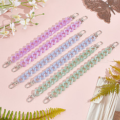 6 Stück 3 Farben imitierte Edelstein-Acryl-Herz-Stiefelketten&nbsp;FIND-AB00067