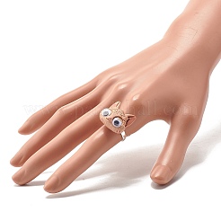 Verstellbare 3D-Ringe mit gemischten Tieren aus Harz&nbsp;RJEW-JR00428-M