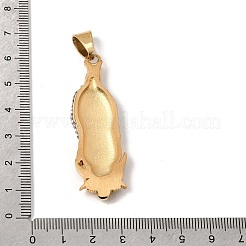 Pendentifs imposants en acier inoxydable 304 sertis de micro-pavés de zircone cubique transparente&nbsp;SA-CBA8660-02G