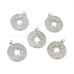 Pendentifs avec zircon cubiques à micro-pavés en laiton&nbsp;KK-E068-VB430