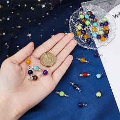 Ciondoli e connettori a maglie con pietre preziose miste naturali e sintetiche a tema chakra&nbsp;DIY-FH0006-77