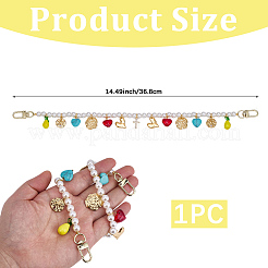 1 chaîne décorative pour sac en perles acryliques imitation perle&nbsp;HJEW-SC0003-36