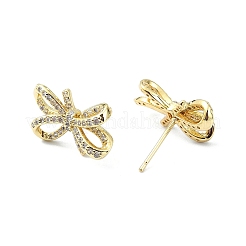 Boucle d'oreille en laiton plaqué en laiton micro pavé de zircone cubique&nbsp;EJEW-C086-04G