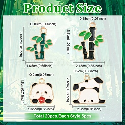 20pcs 4 styles de pendentifs en émail en alliage&nbsp;ENAM-YW0008-08