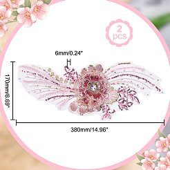 Accessori per ornamenti da ricamo in poliestere organza fiore 3d&nbsp;PATC-WH0008-03C