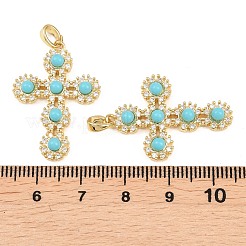 Pendenti in zirconi cubici trasparenti in micro pavè di ottone&nbsp;X-KK-H262-07G