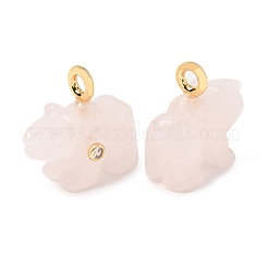 Pendenti intagliati in quarzo rosa naturale&nbsp;G-H357-02G-13