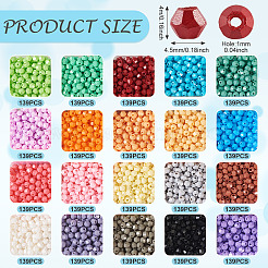 2780 Stück 20 Farben Backfarbe Glas Saatperlen&nbsp;SEED-TA0001-49