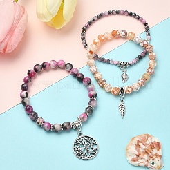 DIY-Set zur Herstellung von Stretch-Armbändern aus natürlichem Crazy-Achat und Feuer-Crackle-Achat&nbsp;DIY-YW0008-49