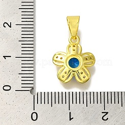 Ciondolo portafiori in ottone placcato con micro pavé di zirconi&nbsp;KK-H485-01G-01