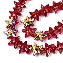 Chapelets de perles en verre transparent électrolytique&nbsp;EGLA-Q136-01A-15