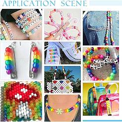 DIY leuchtende flache runde Armband-Kits aus Kunststoff und Acrylperlen&nbsp;DIY-AR0004-15