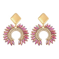 Orecchini pendenti in vetro in acciaio inossidabile 304&nbsp;EJEW-M095-12G-02