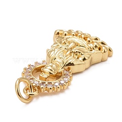 Ciondoli in ottone con placcatura a cremagliera con micro pavé di zirconi chiari&nbsp;KK-M229-31G