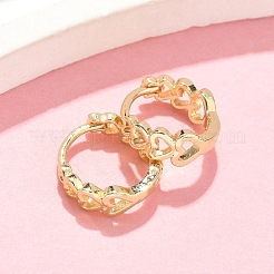 Orecchini a cerchio in ottone a forma di cuore cavo&nbsp;EJEW-Z102-16G