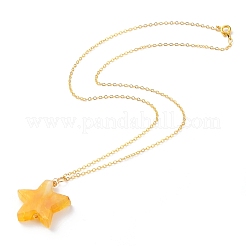 Colliers pendentif étoile en agate naturelle&nbsp;NJEW-JN03238-03