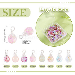80 Stück Anhänger aus zweifarbigem Crackle-Glas mit Einbrennlackierung&nbsp;PALLOY-TAC0186