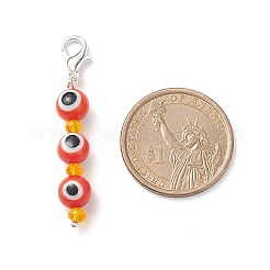 7 chakra fait à la main au chalumeau mauvais œil perlé pendentif décorations&nbsp;HJEW-JM00792
