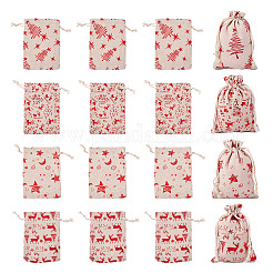 20 stücke 4 arten weihnachten thema baumwolle stoff taschen&nbsp;ABAG-TA0002-04A