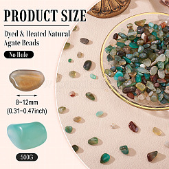 250 g de perles d'agate naturelle teintes et chauffées&nbsp;G-TA0002-73E