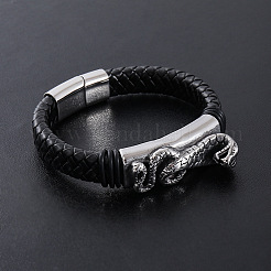 Punk-Armbänder aus geflochtenem PU-Leder&nbsp;ZB4268-1