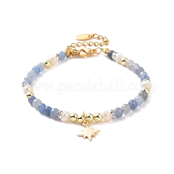 Armband und Halskette mit Sternenanhänger aus Messing&nbsp;SJEW-JS01268