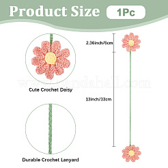 Decorazioni pendenti in filato di lana intrecciato a mano con fiori per ornamenti appesi all'auto&nbsp;HJEW-WH20004-11A