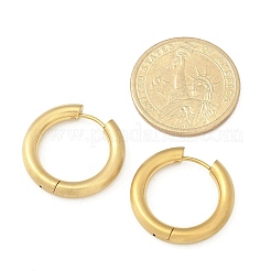 Boucles d'oreilles créoles en acier inoxydable 304 givré pour femmes&nbsp;EJEW-C096-32G-G