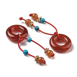 Natürliche rote Achat-Donut-Anhänger&nbsp;G-R489-03