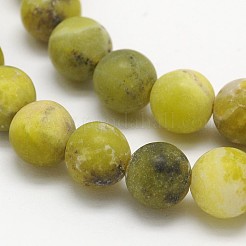 Mattierte runde natürliche olivgrüne Jadeperlenstränge&nbsp;G-N0166-51-10mm
