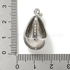 Colgantes de circonita cúbica transparente micro pavé de latón chapado en rack&nbsp;KK-E114-02P-02