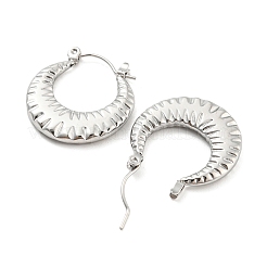 Anello con texture anti-ossidazione orecchini a cerchio in acciaio inossidabile 304 per donna&nbsp;LS-EJEW-C067-07P