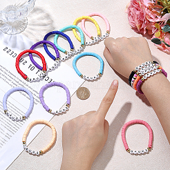 30 braccialetti di perline in argilla polimerica fatti a mano in 15 colori&nbsp;BJEW-PH02006