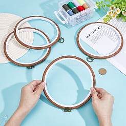 4 Stück PP- und PVC-Kunststoff-Imitat-Holz-Kreuzstich-Stickrahmen&nbsp;DIY-CY0002-60