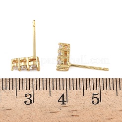 Messing Micro Pave klare Zirkonia flache runde Ohrstecker Zubehörse&nbsp;KK-D504-27G