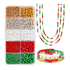 3500 Stück runde Glasperlen in 10 Stilen&nbsp;SEED-PH0002-15