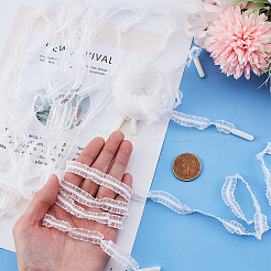 6 Stück Schnürsenkel aus plissiertem Nylon-Spitzenband.&nbsp;HJEW-HY00051