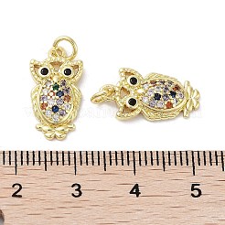 Gestellbeschichtung Eule Messing Micro Pave Zirkonia Anhänger&nbsp;KK-E102-20G