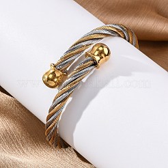 Bracelets joncs torques en acier inoxydable 304 pour femmes&nbsp;BJEW-P310-10GP