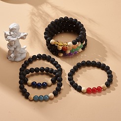 Ensemble de bracelets extensibles en perles rondes&nbsp;BJEW-JB08837