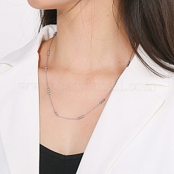 Colliers à maillons ronds en acier inoxydable 304 anti-ternissement pour femmes&nbsp;LS-NJEW-D058-02P