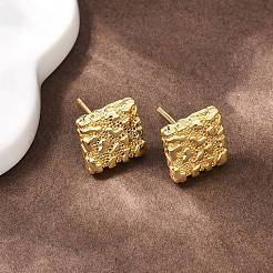 Aretes cuadrados de latón&nbsp;EJEW-F400-17G