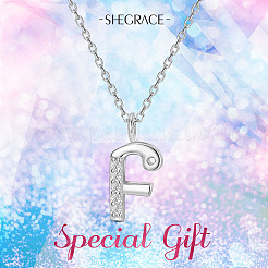 Colliers avec pendentif initial en argent sterling plaqué rhodium&nbsp;JN902A